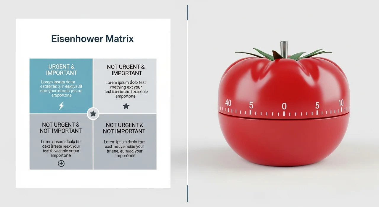 검증된 시간 관리 기법: 아이젠하워 매트릭스와 뽀모도로