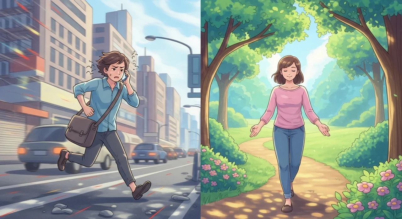 아침 걷기 명상이 일반 걷기와 다른 점