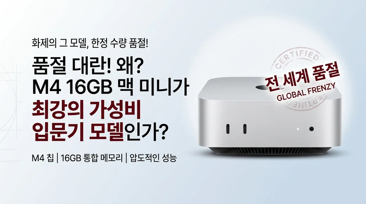 품절 대란! 맥미니 M4 16GB 모델, 입문용 가성비 끝판왕인 이유