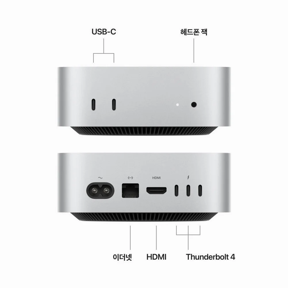 맥미니 M4 (CPU 10코어/GPU 10코어) 16GB 256GB MU9D3KH/A 상세 이미지 7