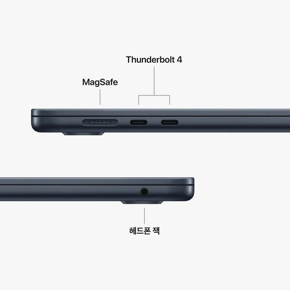 애플 맥북에어 15 M5 CPU 10코어 GPU 10코어 16GB, 512GB, 미드나이트 상세 이미지 3