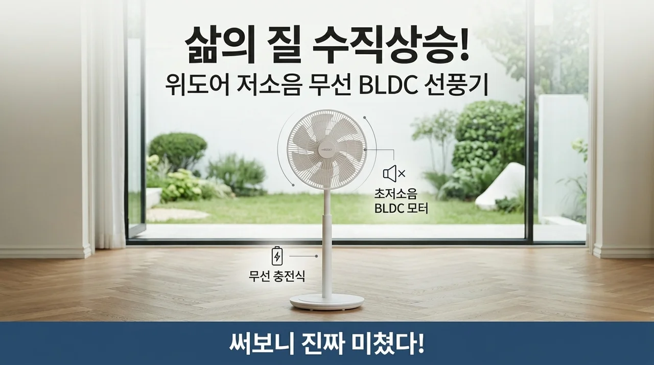 삶의 질 수직 상승! 위도어 무소음 무선 선풍기 BLDC 써보니 대박
