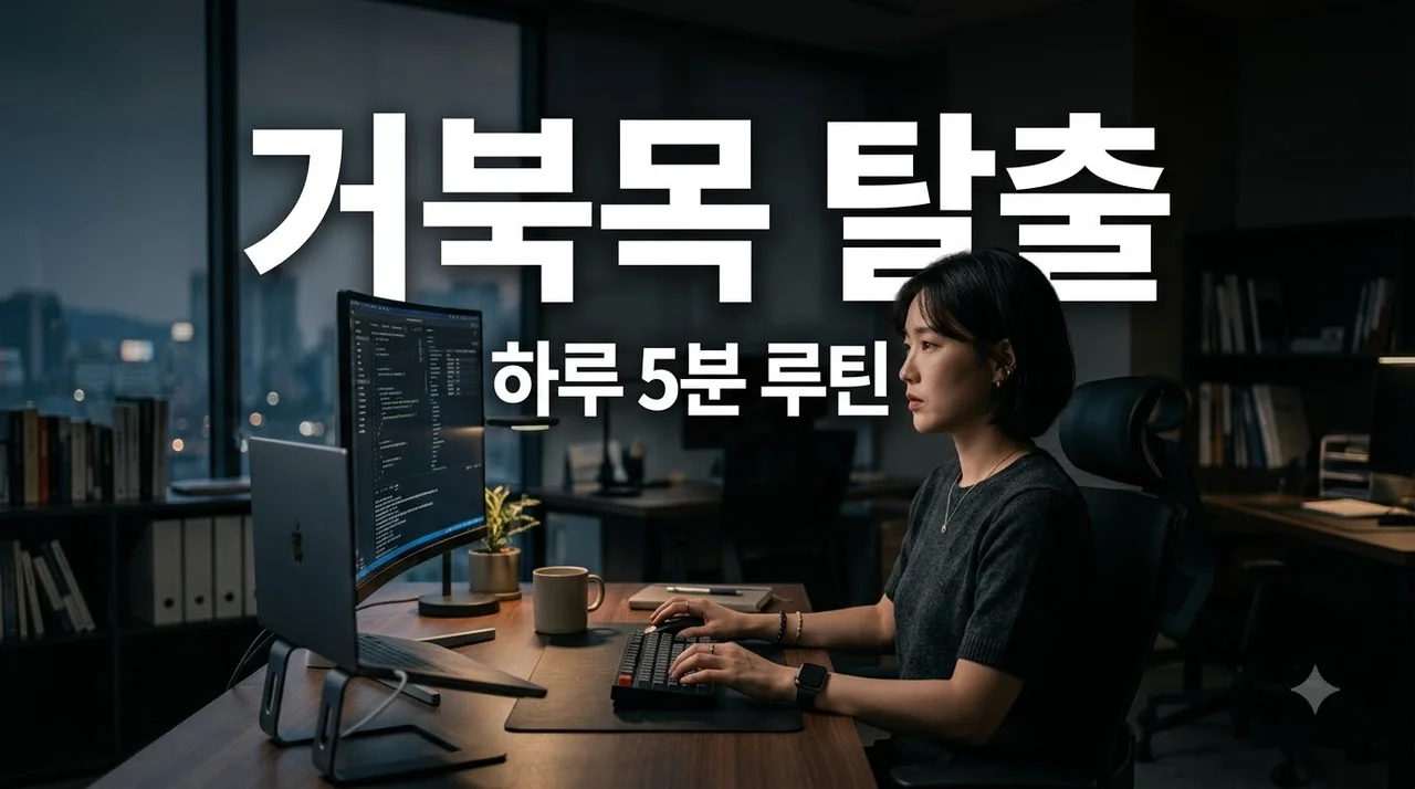 직장인 고질병 거북목 교정, 하루 5분 루틴으로 목 통증 해결하기