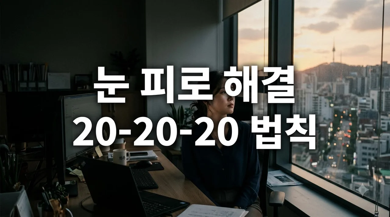 20-20-20 건강 법칙으로 눈 피로 해결! 직장인 안구건조증 예방 가이드