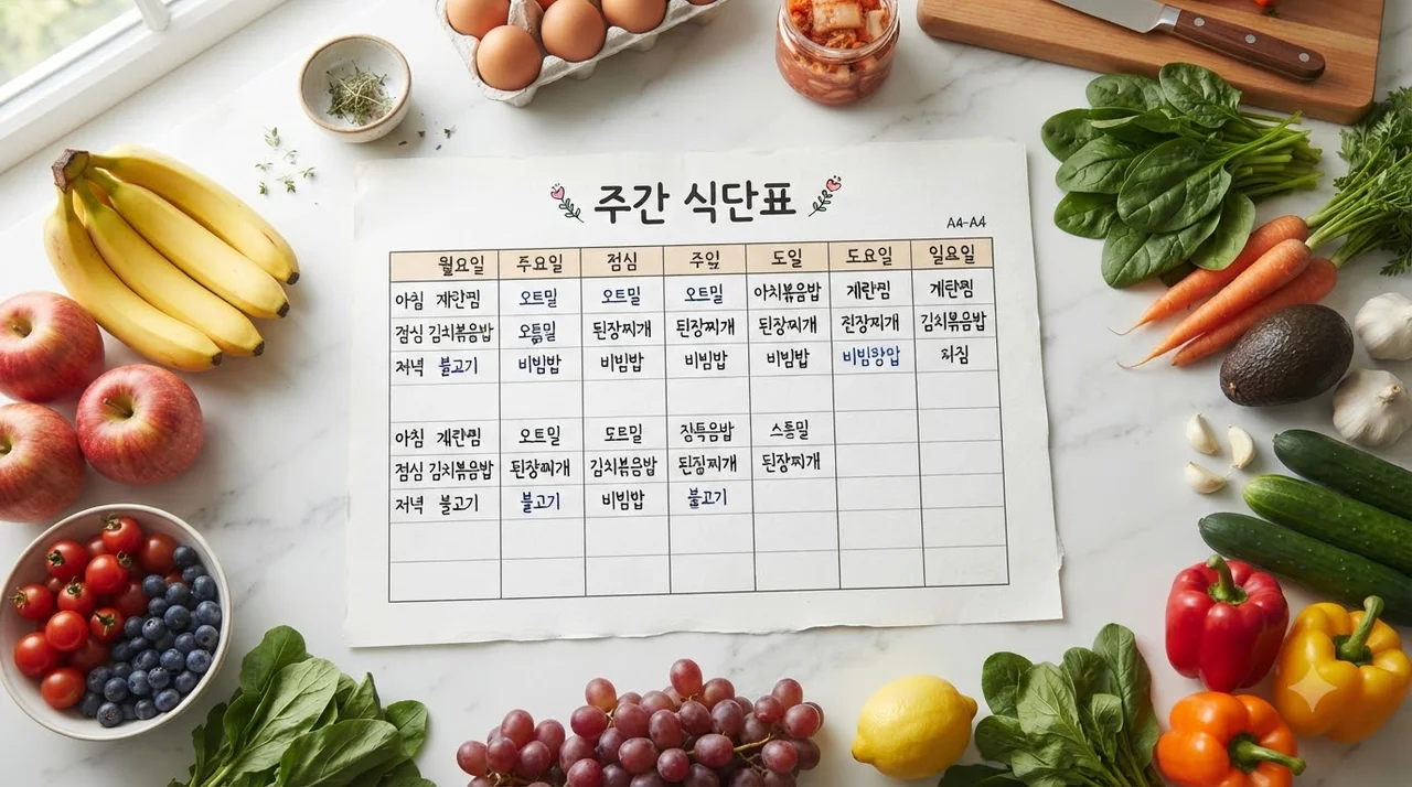 실전! 변비 탈출을 위한 1일 표준 건강 식단표