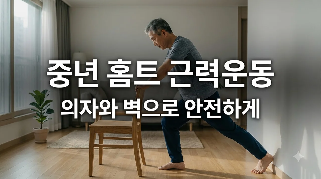 중년 이후 집에서 하는 근력운동 5가지: 의자와 벽으로 안전하게 시작하기