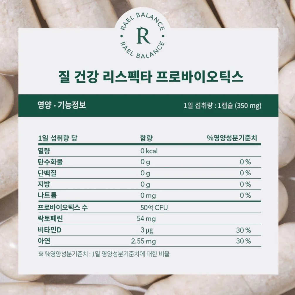 여성 질유산균 질건강 리스펙타 프로바이오틱스 비타민D 아연 30캡슐, 1개 [원산지:상세설명에 표시] 상세 이미지 2