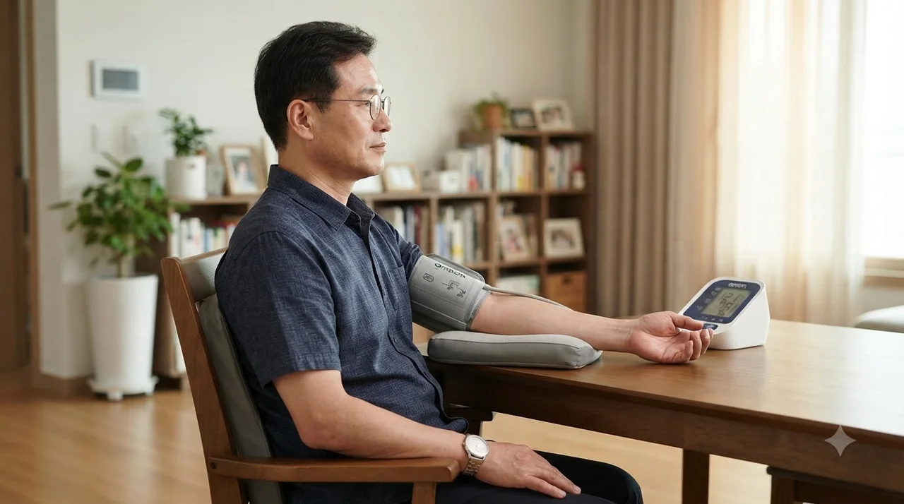 측정 시 올바른 자세와 커프 착용 위치