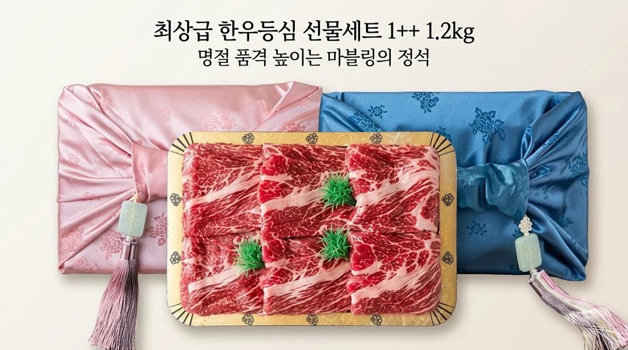최상급 한우등심 선물세트 1++ 1.2kg, 명절 품격 높이는 마블링의 정석
