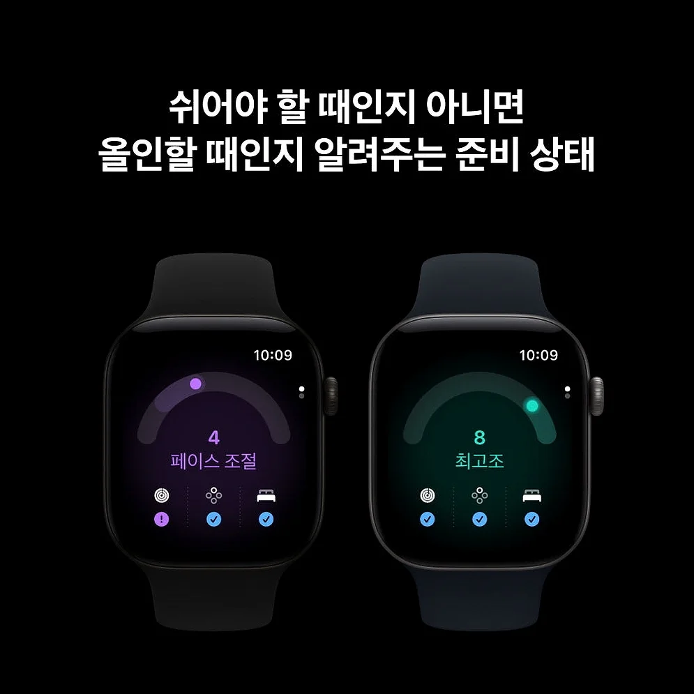 (2차 예약) 공식 애플워치 12 GPS 42mm 스페이스 그레이 알루미늄, 네이비 블루 스포츠 밴드 (S/M) MJE74KH/A 상세 이미지 7