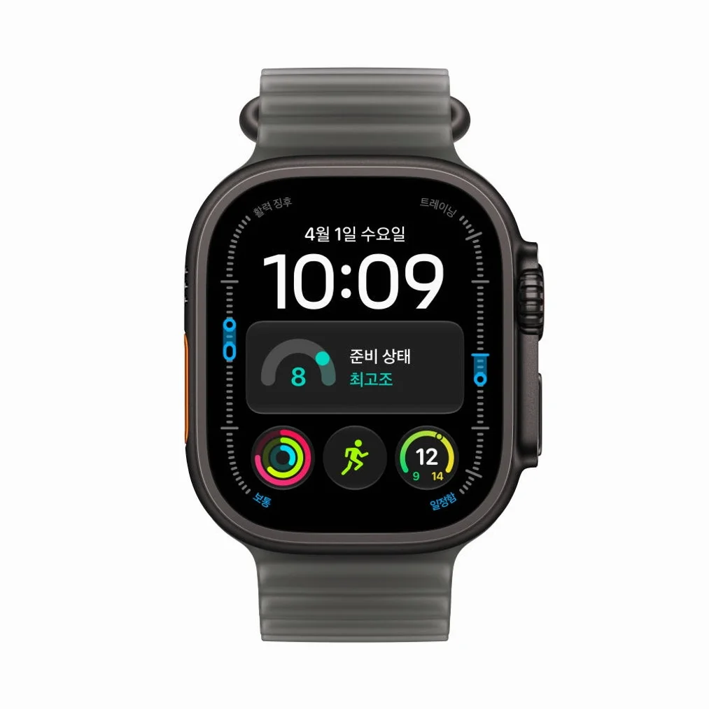 (1차 예약) 애플워치 울트라 4 셀룰러 블랙 티타늄, 49mm, 트렌스루센트 블랙 오션 밴드 상세 이미지 5