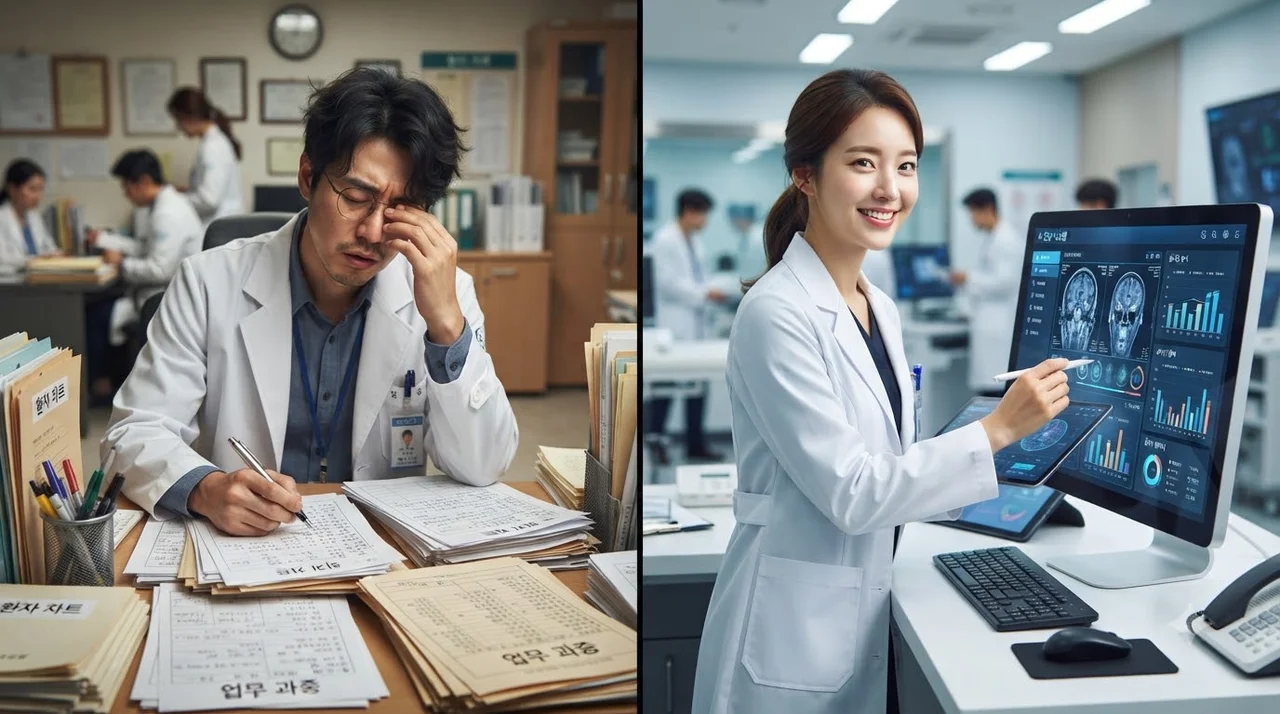 기존 진료 환경 vs AI 패키지 도입 후 비교